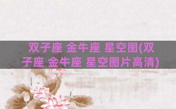 双子座 金牛座 星空图(双子座 金牛座 星空图片高清)